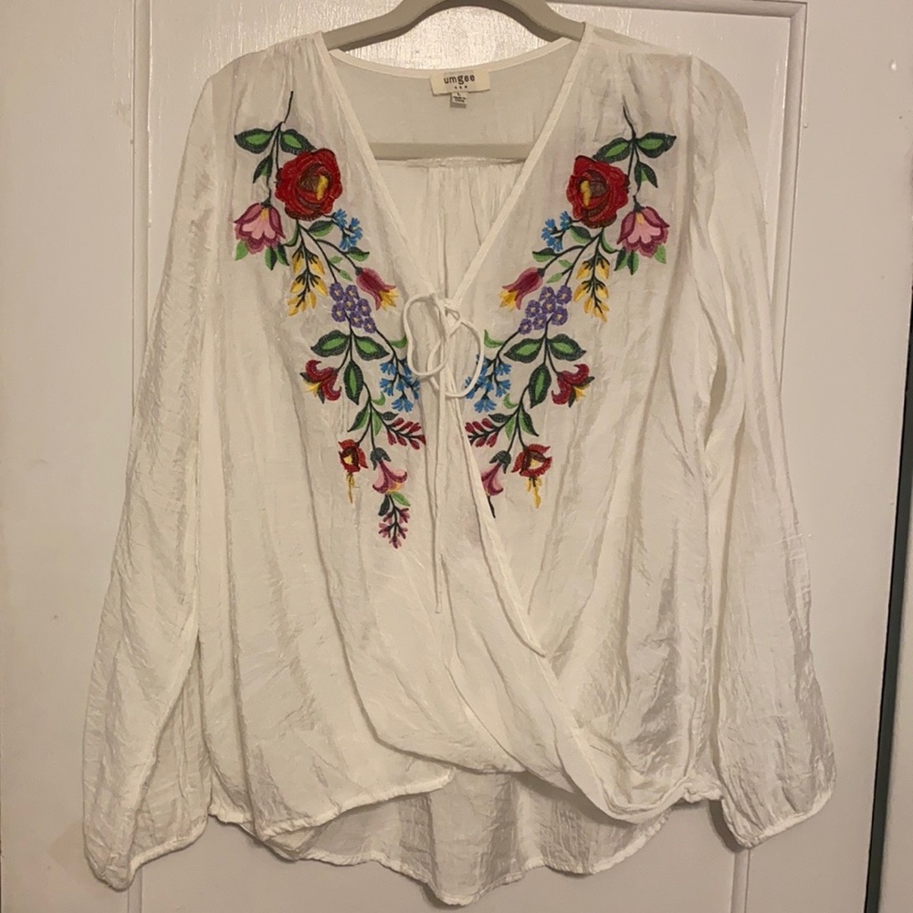 White embroidered top